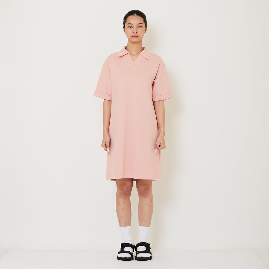Women Polo Pique Dress - Blush - SW2412231A