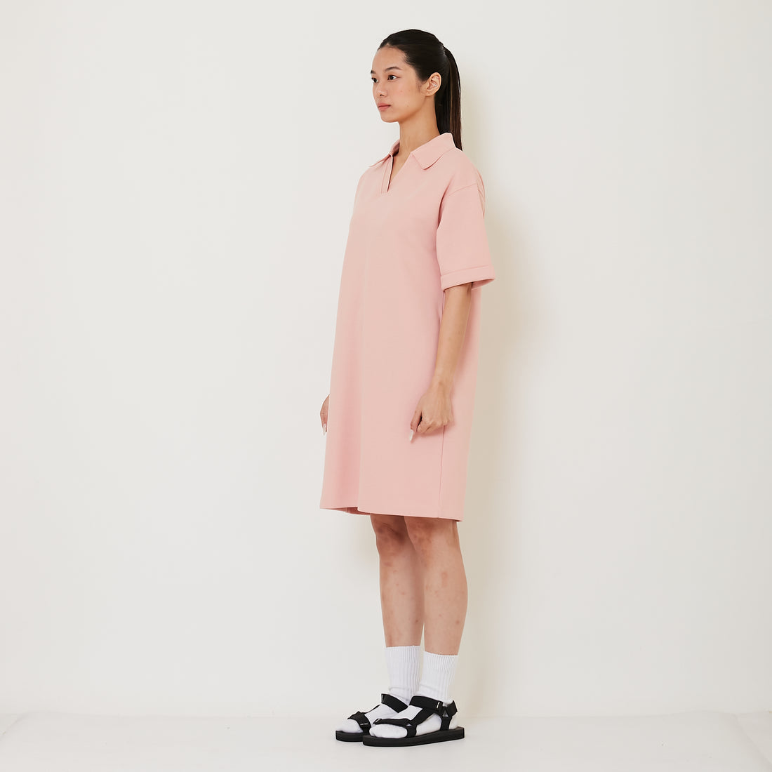 Women Polo Pique Dress - Blush - SW2412231A