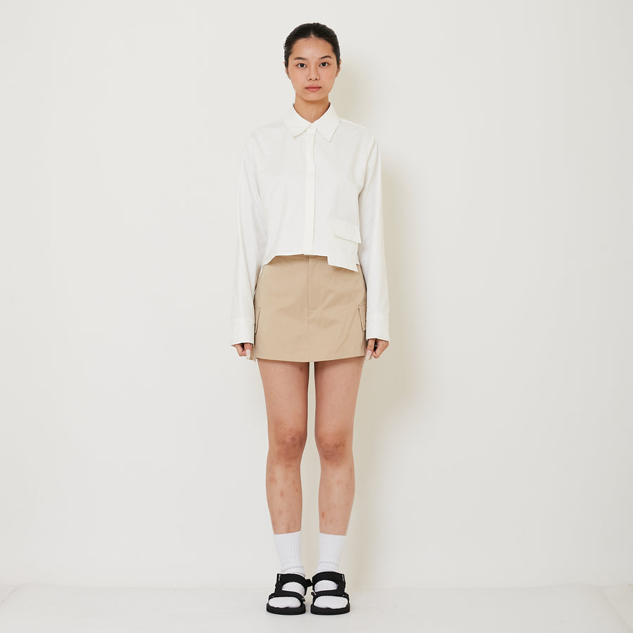 Women Cargo Skort - Khaki - SW2412240A