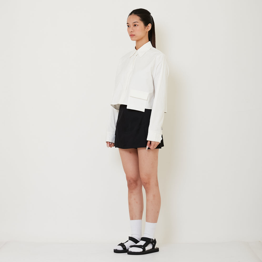 Women Cargo Skort - Black - SW2412240B