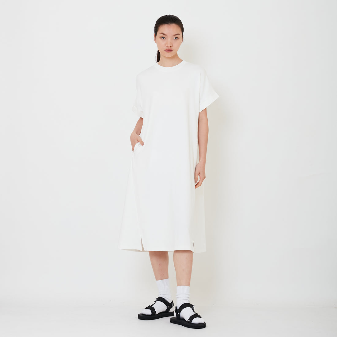 Women Combined Short Dress - Off White - SW2501005A