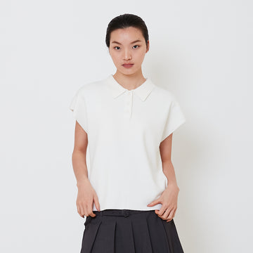 Women Sleeveless Knit Top - Off White - SW2501013A