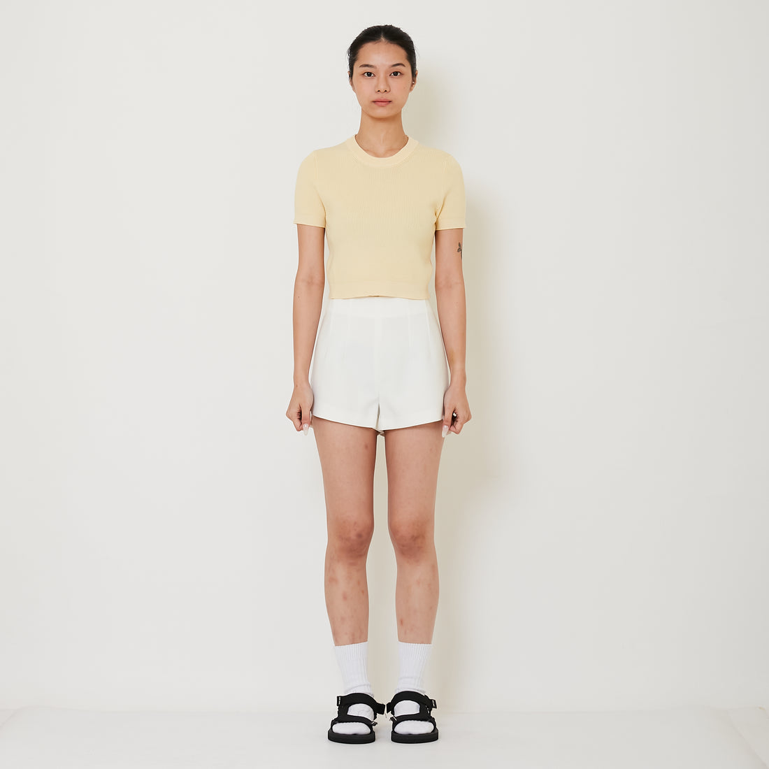 Women Short Pants - Off White - SW2501016A