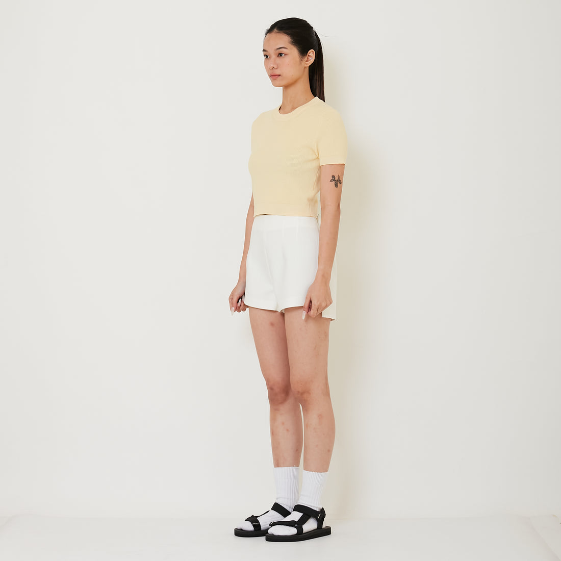 Women Short Pants - Off White - SW2501016A