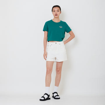Women Stretch Denim Shorts - Off White - SW2501017A