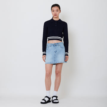 Women Denim Skirt - Light Blue - SW2501018A