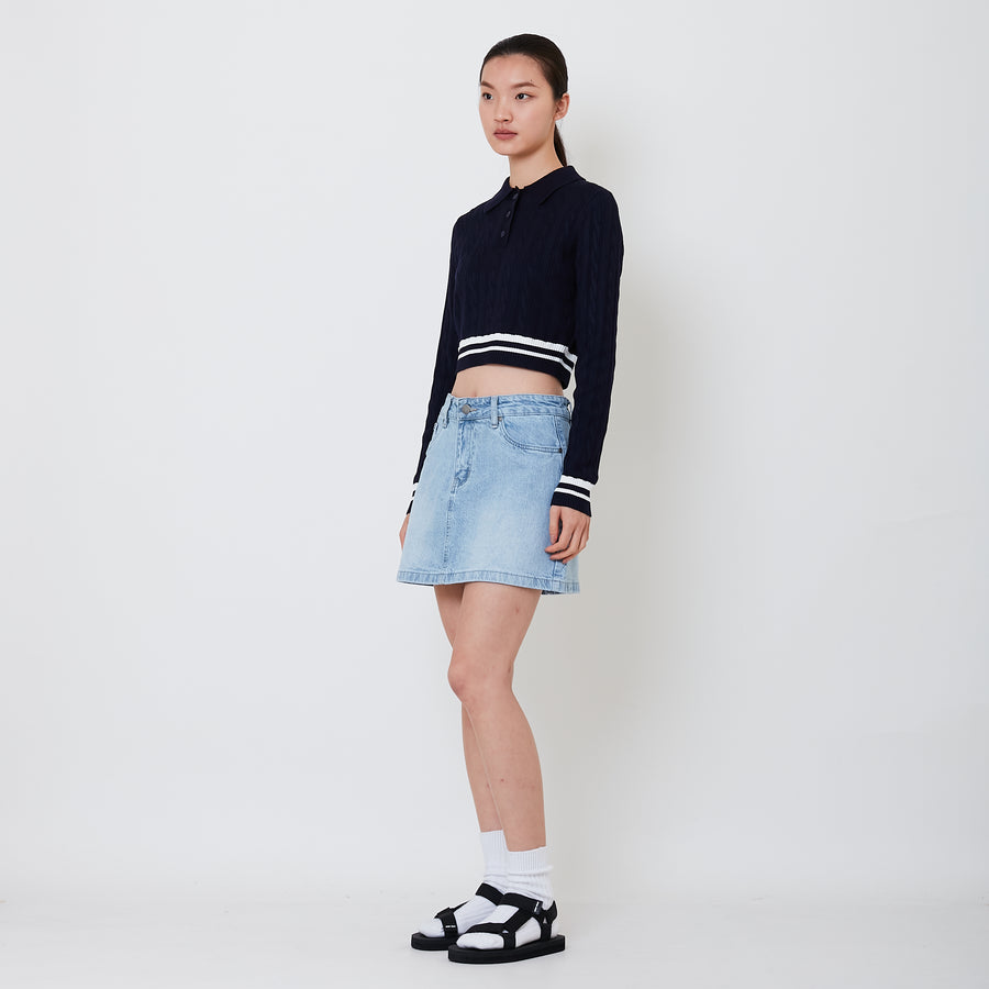 Women Denim Skirt - Light Blue - SW2501018A