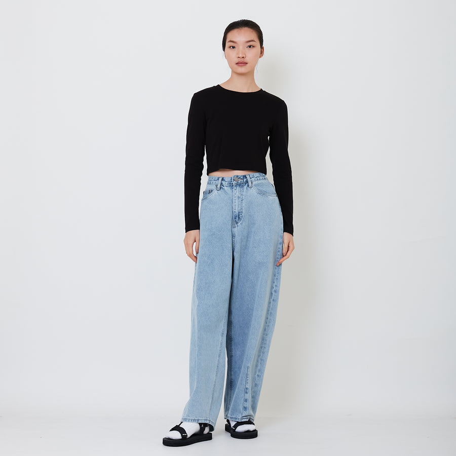 Women Baggy Jeans - Light Blue - SW2501019A