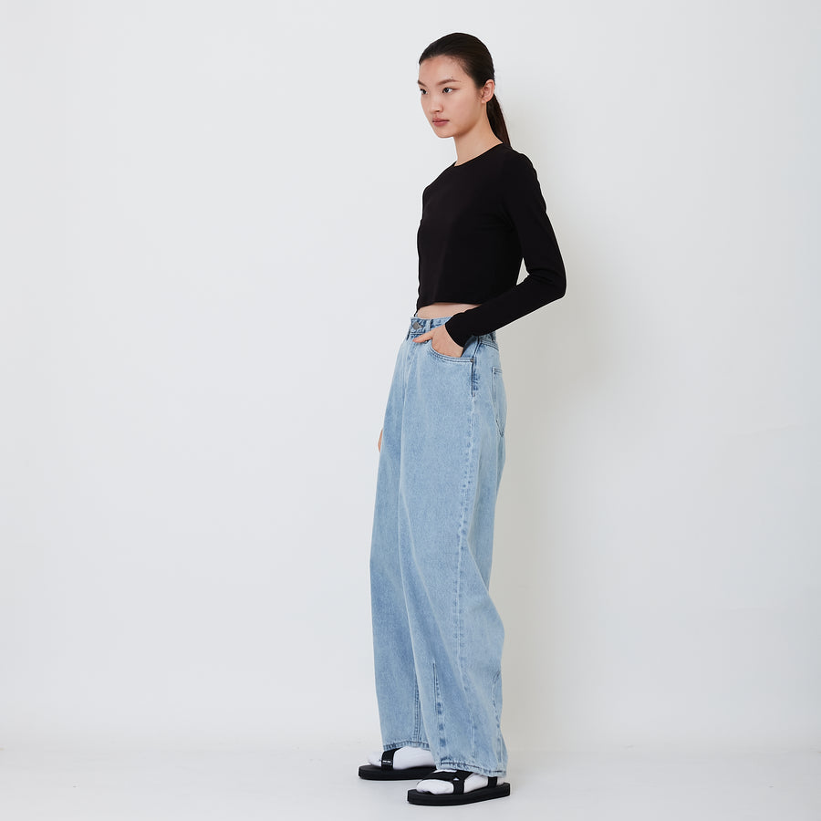 Women Baggy Jeans - Light Blue - SW2501019A