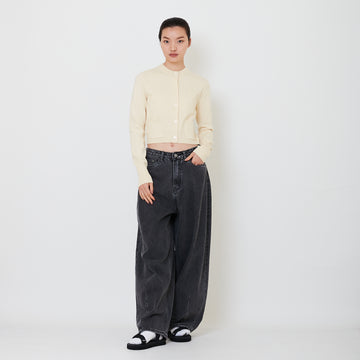 Women Baggy Jeans - Black - SW2501019B