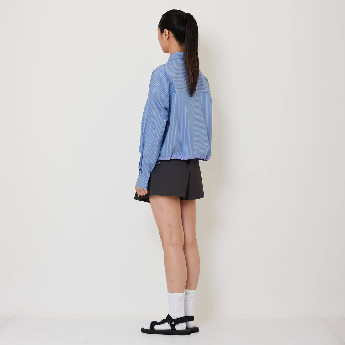 Women Pleated Skort - Grey - SW2501023A
