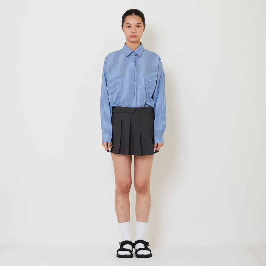 Women Pleated Skort - Grey - SW2501023A