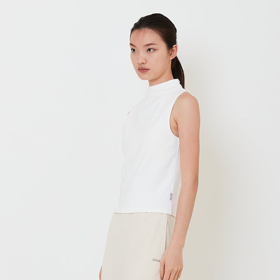 Women Mock Neck Top - Off White - SW2502031A