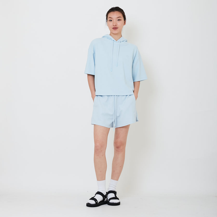 Women Embroidery Terry Shorts - Light Blue - SW2502037C