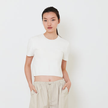 Women Knit Cropped Top - Off White - SW2502040A
