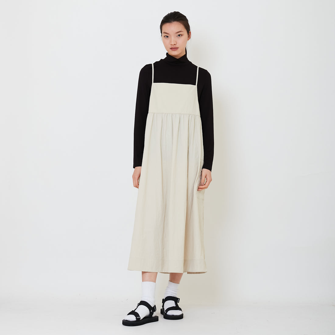 Women Nylon Maxi Dress - Light Khaki - SW2502047A