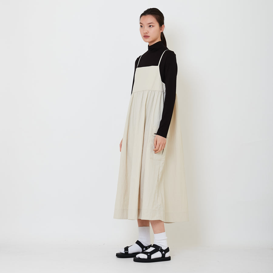 Women Nylon Maxi Dress - Light Khaki - SW2502047A
