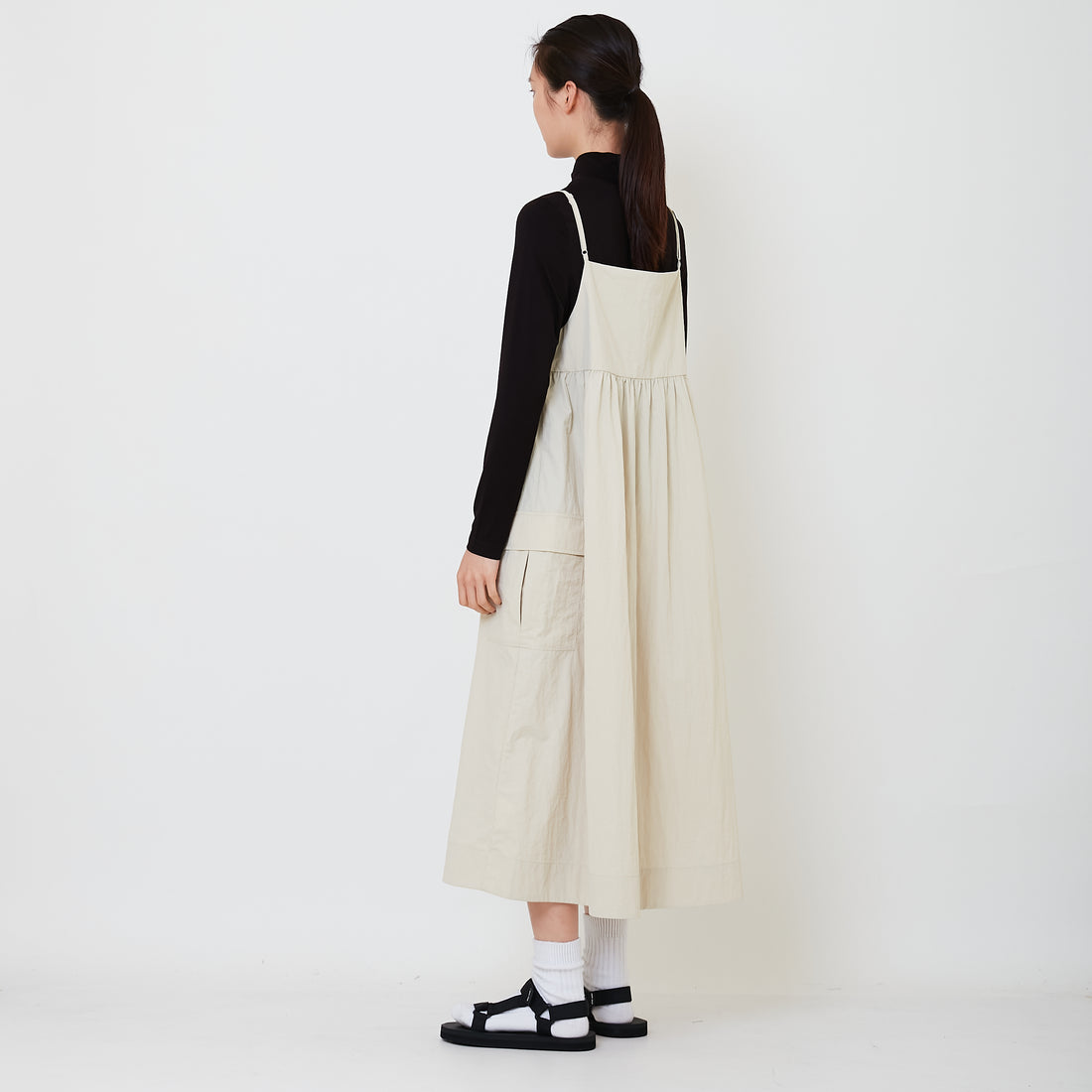 Women Nylon Maxi Dress - Light Khaki - SW2502047A