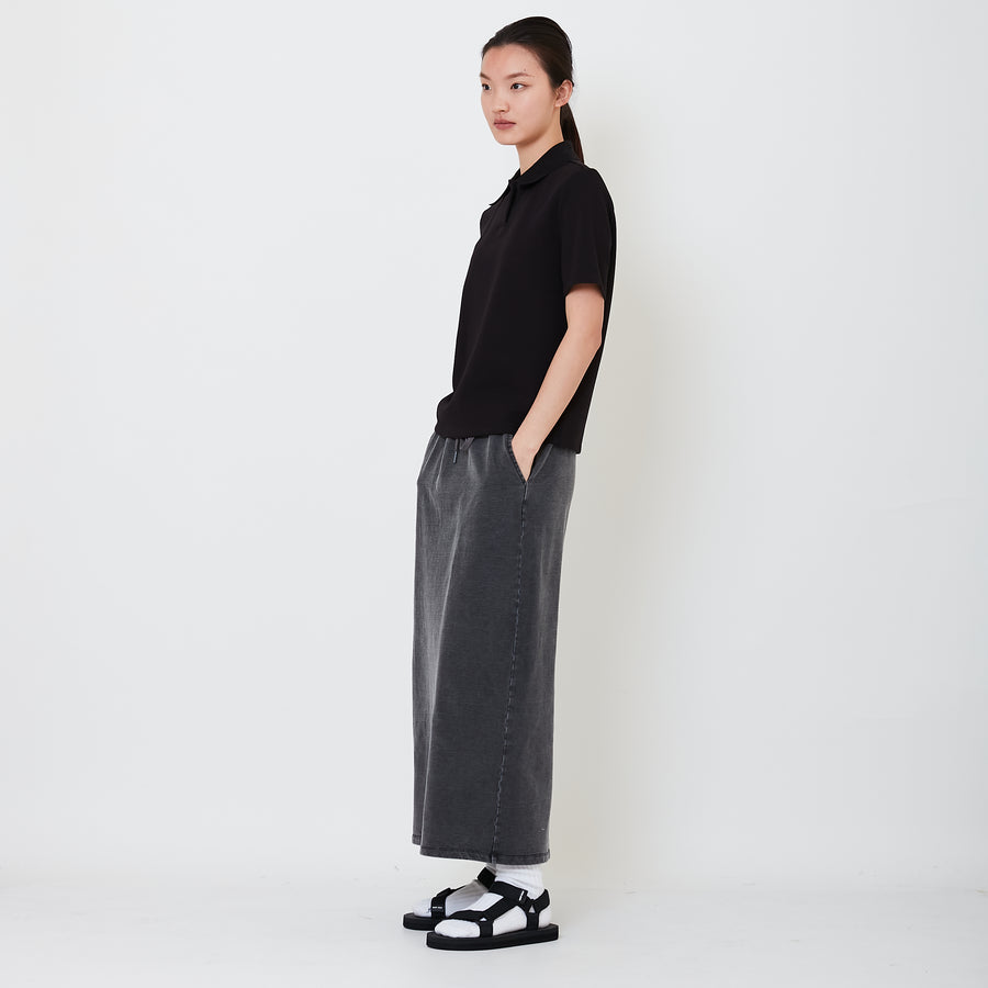 Women Stretch Midi Skirt - Black - SW2503062B