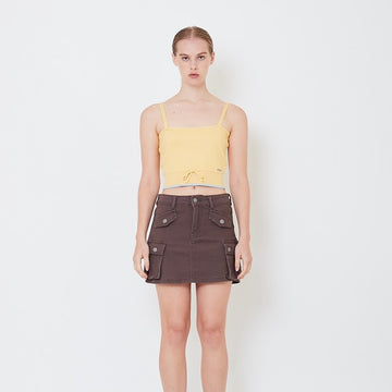 Women Strappy Knit Top - Yellow - SW2504075A