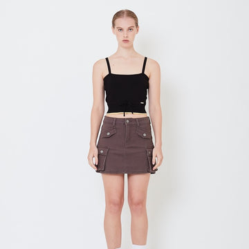 Women Strappy Knit Top - Black - SW2504075B