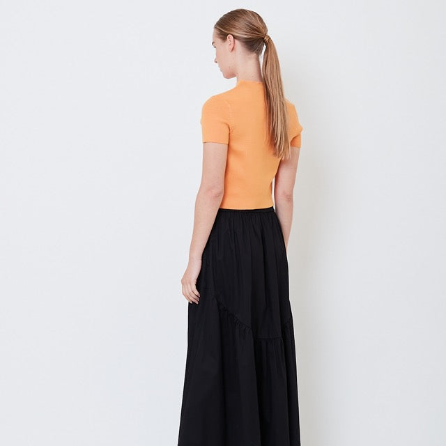 Women Mock Neck Knit Top - Orange - SW2504076C