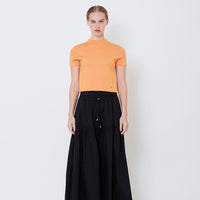 Women Mock Neck Knit Top - Orange - SW2504076C