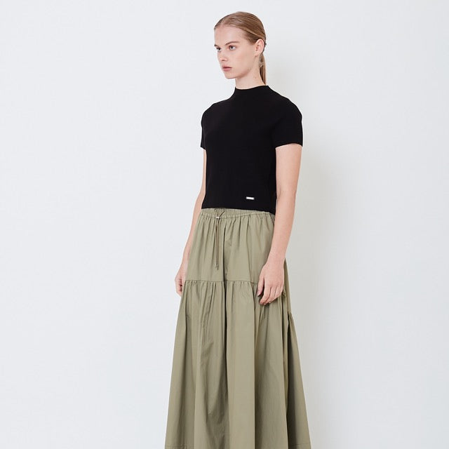 Women Mock Neck Knit Top - Black - SW2504076D