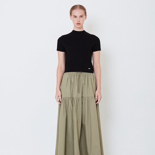 Women Mock Neck Knit Top - Black - SW2504076D