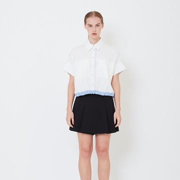 Women Combined Shirt - Off White - SW2504079A