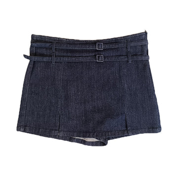 Women Denim Skort With Belt - Navy - SW2504081B