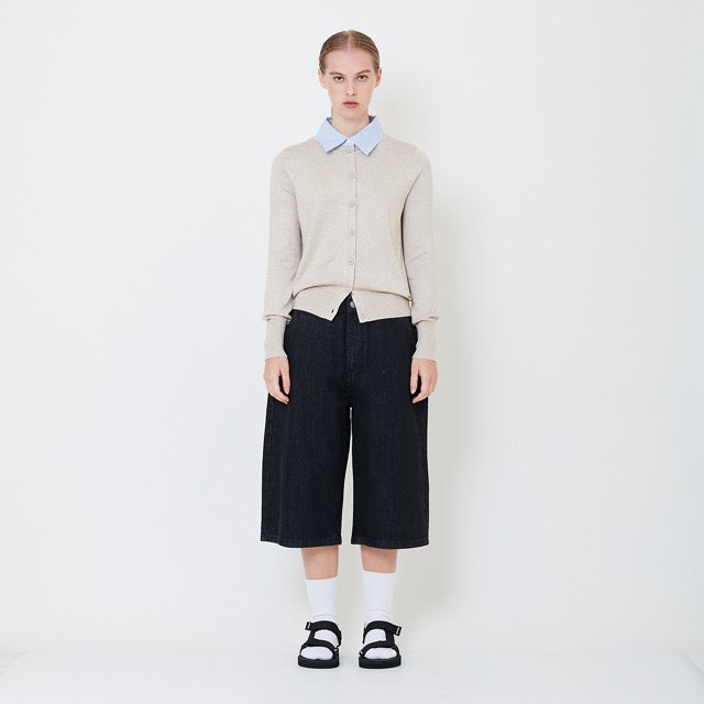 Women Baggy Jorts - Black - SW2504082B