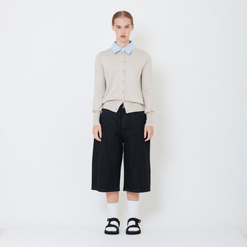 Women Baggy Jorts - Black - SW2504082B