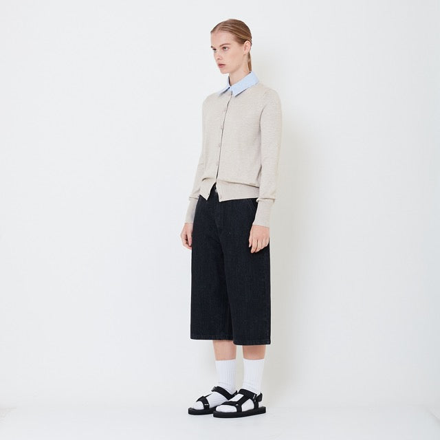 Women Baggy Jorts - Black - SW2504082B