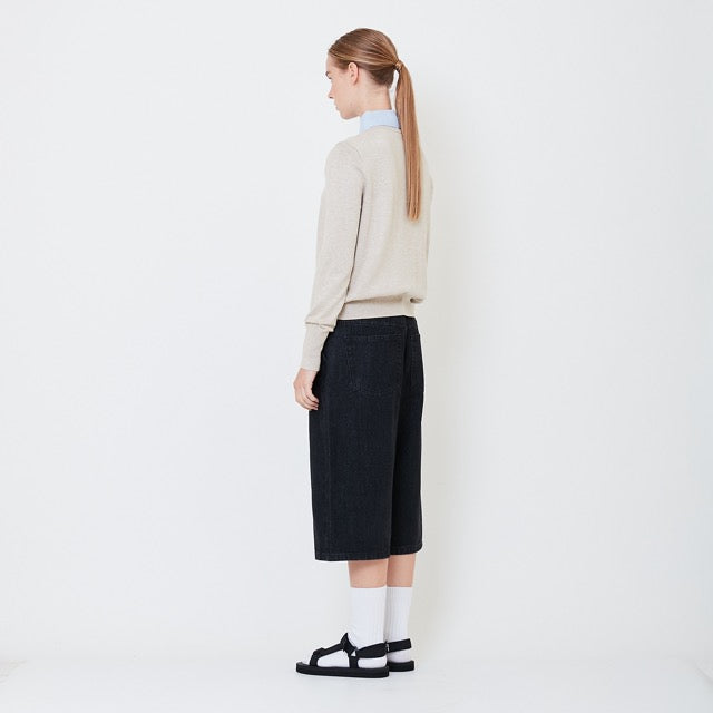 Women Baggy Jorts - Black - SW2504082B