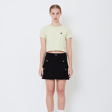 Women Graphic Cropped Top - Light Green - SW2505089B