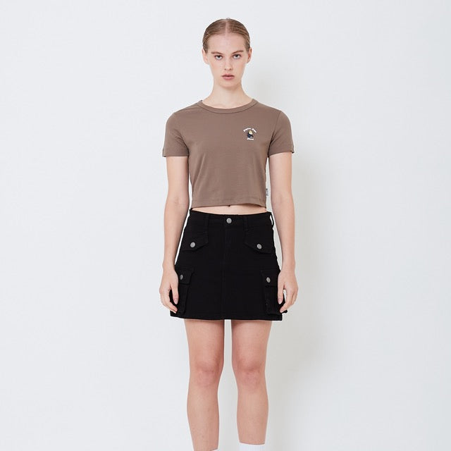 Women Graphic Cropped Top - Brown - SW2505089D
