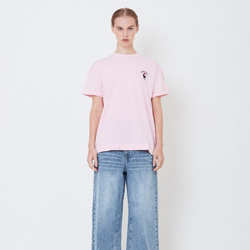Women Graphic Oversized Top - Light Pink - SW2505090A