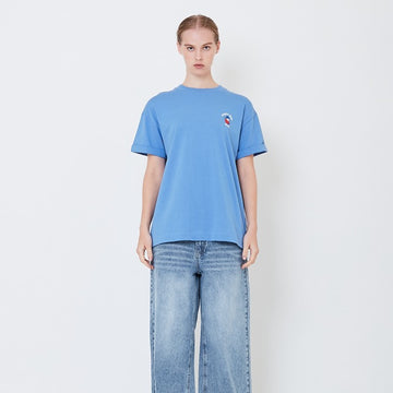 Women Graphic Oversized Top - Royal Blue - SW2505090C