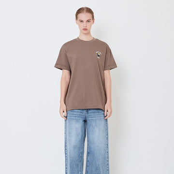 Women Graphic Oversized Top - Brown - SW2505090D
