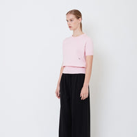 Women Knit Top - Light Pink - SW2505093B