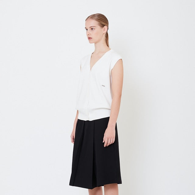 Women Knit Vest - Off White - SW2505094A