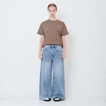 Women High Waist Long Jeans - Light Blue - SW2505096A