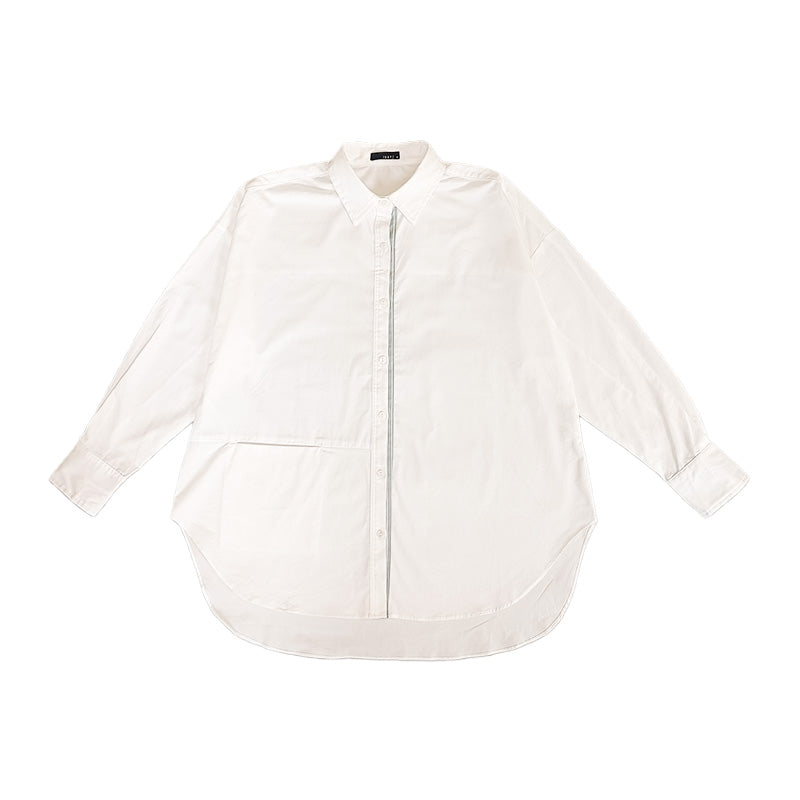 Women Oversized Striped Shirt - Off White - SW2505098A