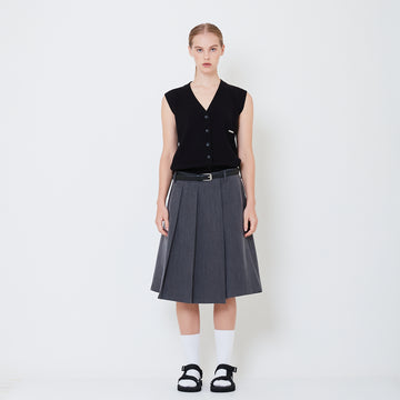Women Pleated Shorts - Grey - SW2505100A