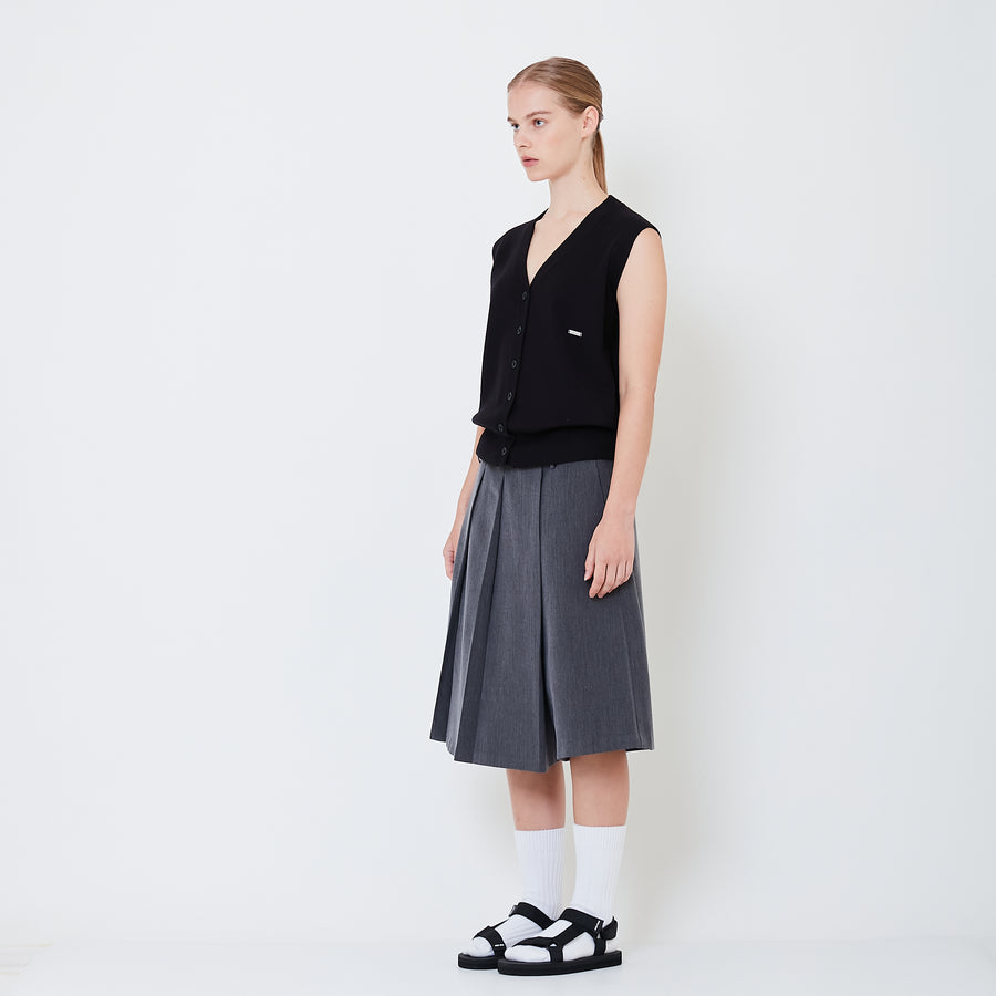 Women Pleated Shorts - Grey - SW2505100A