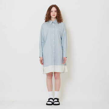 Women Striped Shirt Dress - Green - SW2505237A