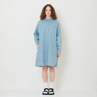Women Chambray Shirt Dress - Light Blue - SW2505238A