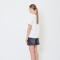 Women Embroidery Essential Top - Off White - SW2506104A