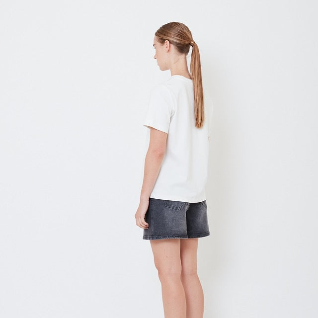 Women Embroidery Essential Top - Off White - SW2506104A